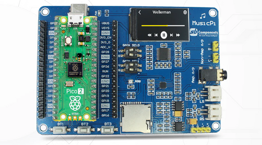 MusicPi Audio Expansion Board Features PCM5100A 2VRMS DirectPath™ Stereo DAC and the PAM8908JER Stereo Headphone Amplifier