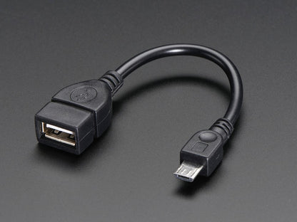 USB OTG Host Cable - MicroB OTG Male to A Female