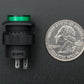 16mm Illuminated Pushbutton - Green Latching On/Off Switch