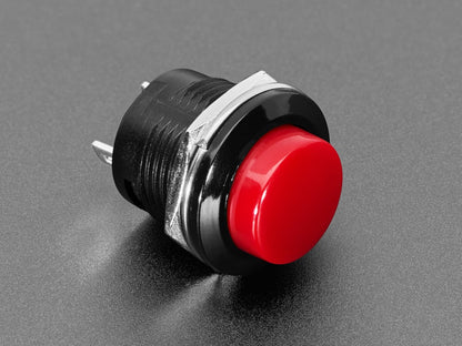 16mm Panel Mount Momentary Pushbutton - Red