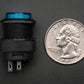 16mm Illuminated Pushbutton - Blue Momentary