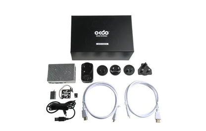 OKdo Raspberry Pi 4 Model B Starter Kit (without SBC), NOOBS 3.1.1, Case with Fan, Cables, Heat Sinks