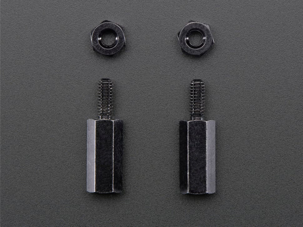 Brass M2.5 Standoffs for Pi HATs - Black Plated - Pack of 2
