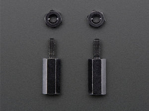 Brass M2.5 Standoffs for Pi HATs - Black Plated - Pack of 2