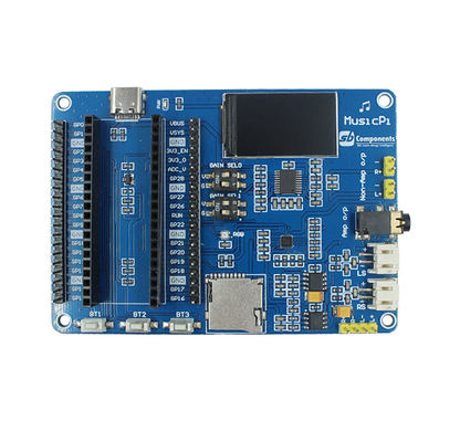 MusicPi Audio Expansion Board for Raspberry Pi Pico/ Pico 2 / Pico W Microcontroller