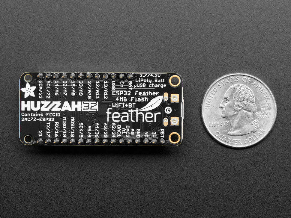 Assembled Adafruit HUZZAH32 – ESP32 Feather Board - with Stacking Headers