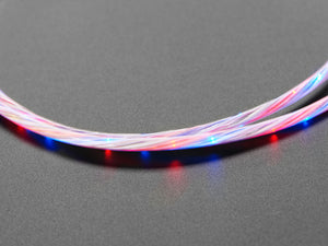 USB Micro B Cable with Blue and Red LEDs - 1 Meter