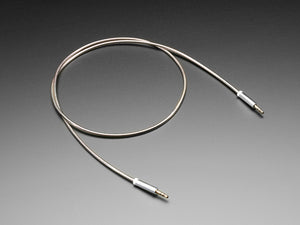 3.5mm Stereo Male/Male Audio Cable - Silver Metal - 1 Meter