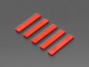 20-pin 0.1" Female Header - Red - 5 Pack