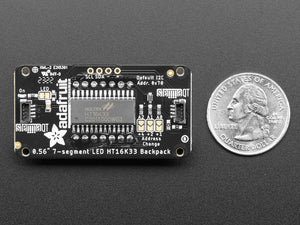 Assembled Adafruit 0.56" 4-Digit 7-Segment Display - w/ I2C Backpack QT - Yellow