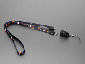 USB Cable Lanyard with USB A and USB Micro-B Tips