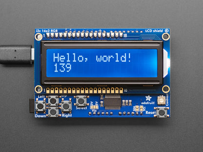 RGB LCD Shield Kit w/ 16x2 Character Display - Only 2 pins used! - NEGATIVE DISPLAY