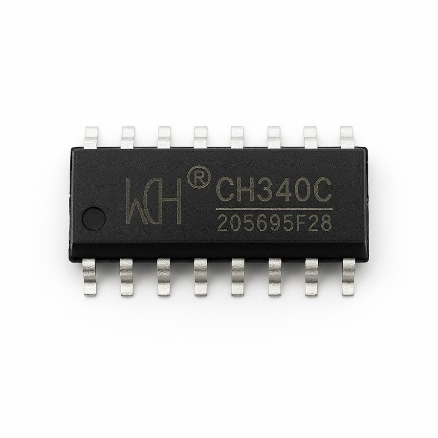 CH340C USB to TTL Serial Converter IC (SOIC-16) - Integrated Clock Circuit (Pack of 2)