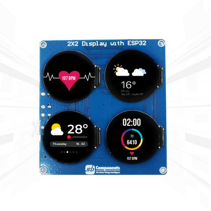 2x2 Display Board Powered with ESP32 S3 WROOM-1 /Raspberry Pi Pico