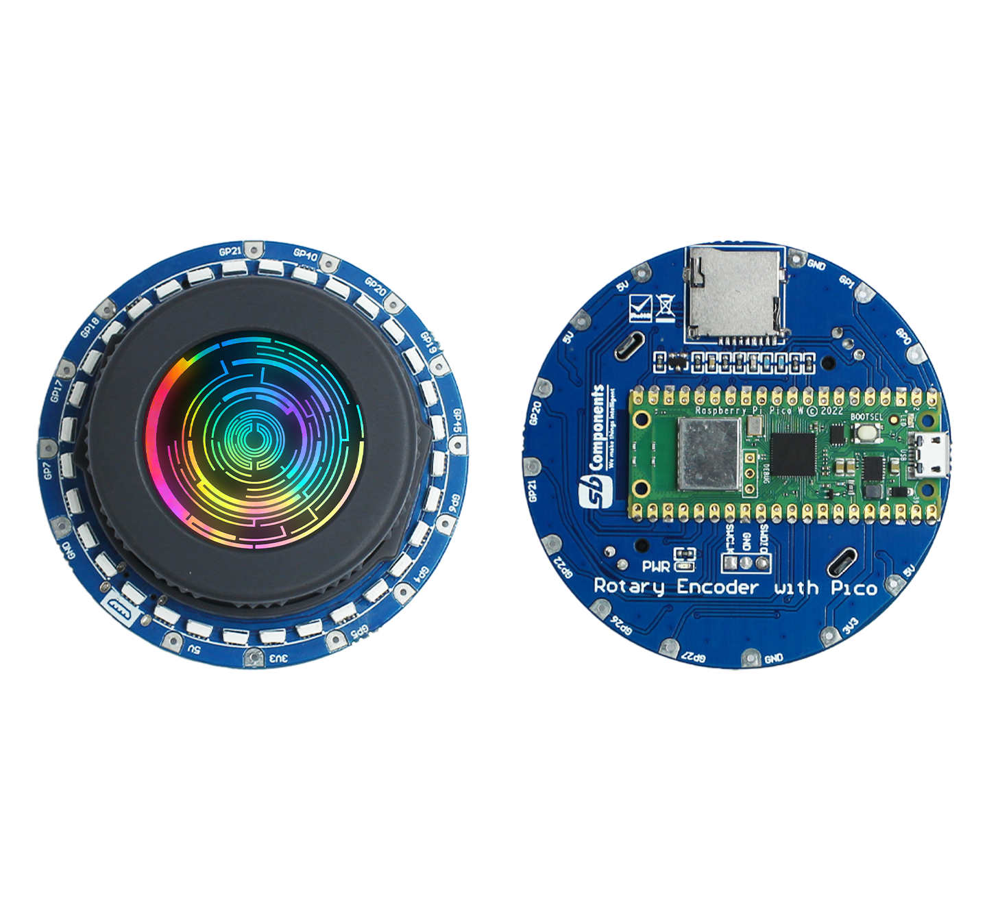 Rotary Encoder - LED Array & Touch LCD for ESP32/Pico/HAT