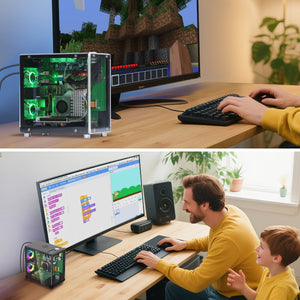Mini PC Case With 1.3” OLED Screen for  Raspberry Pi 5 & Jetson Orin Nano Case