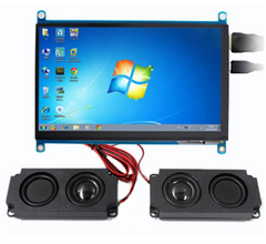 7" HDMI LCD (H) (1024x600), IPS, Capacitive Touch Screen with Speakers