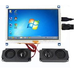 5inch HDMI LCD (G), 800x480, supports various systems, resistive touch with Speakers