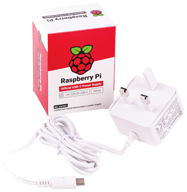 Official Raspberry Pi 4 Type-C Power Supply - UK Plug (White)