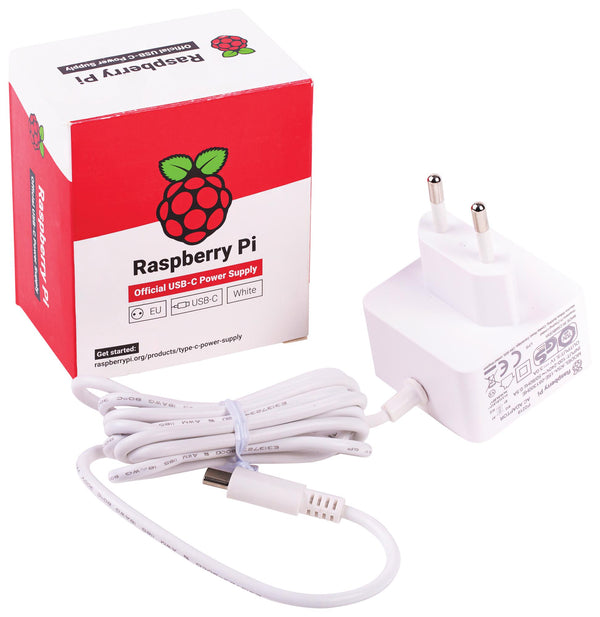 Official Raspberry Pi 4 Type-C Power Supply - EU Plug (White)