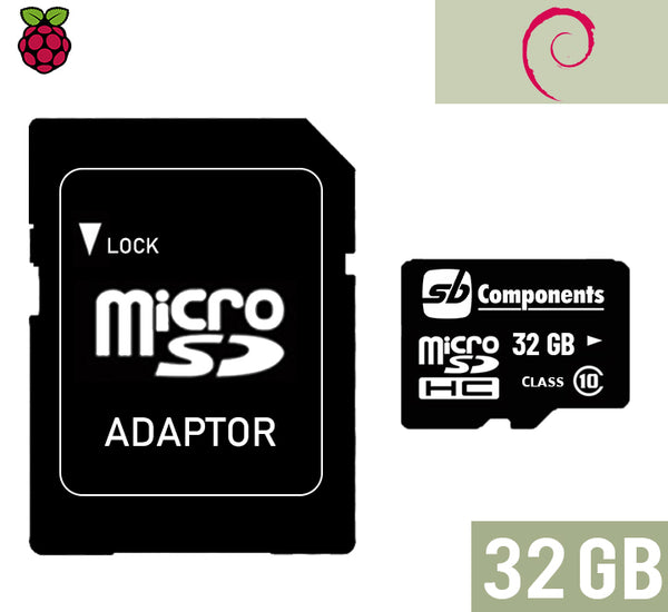 32GB MicroSD Card pre-installed RASPBIAN