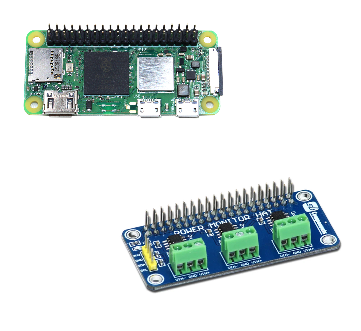 Pi Zero 2 W Board with Power Monitoring HAT