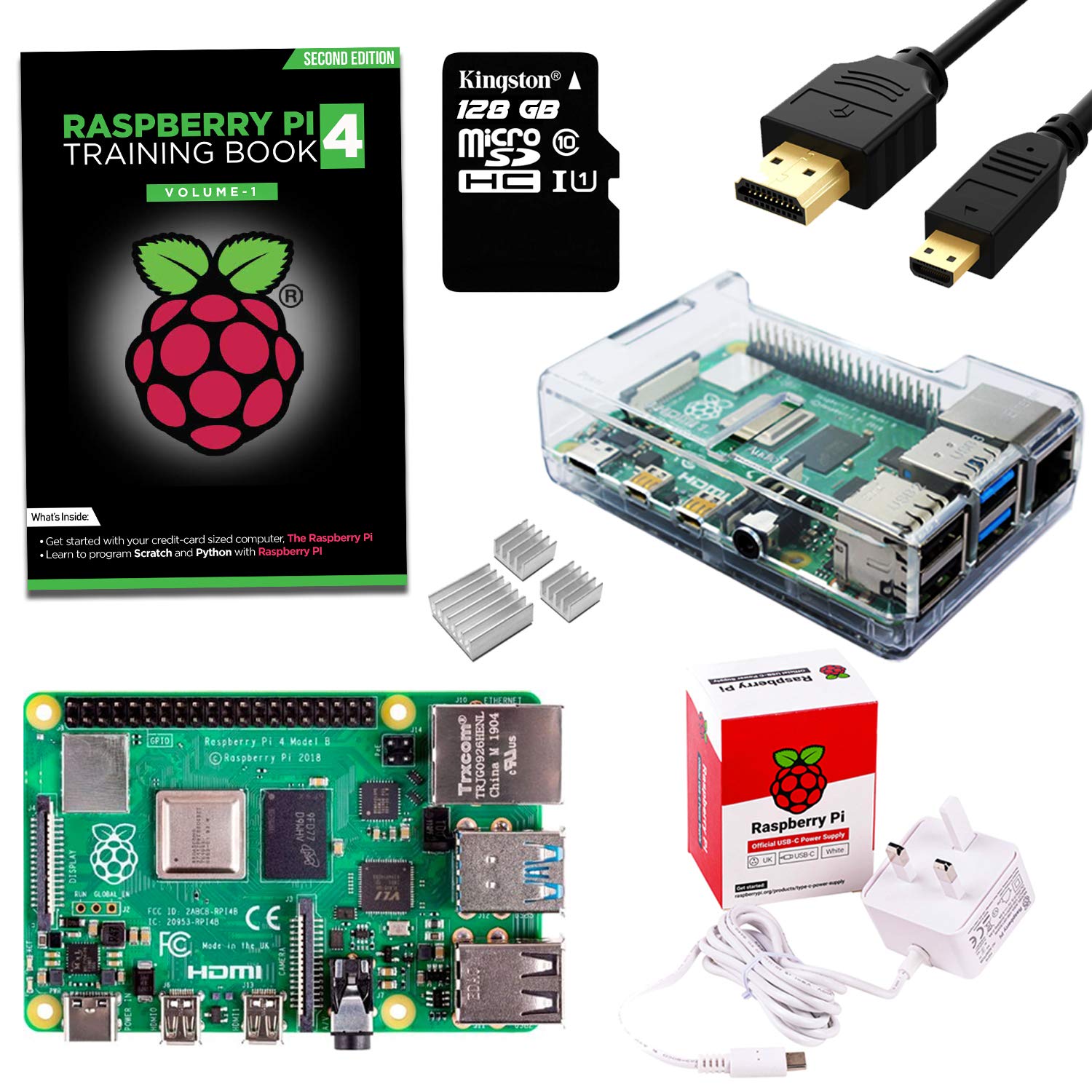 Raspberry Pi 4 Starter Kit with Training Book