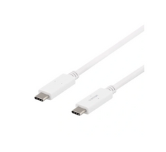 DELTACO USB-C to USB-C Cable, 5Gbit/s, 5A, 1M, White