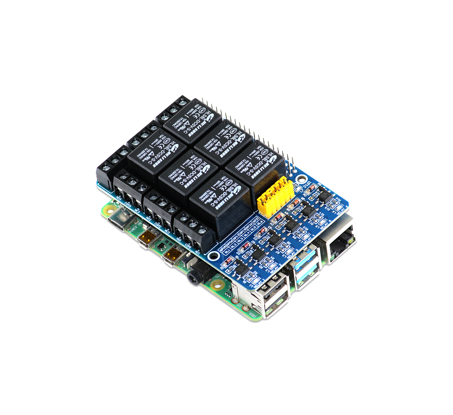 Raspberry Pi 6 channel relay board