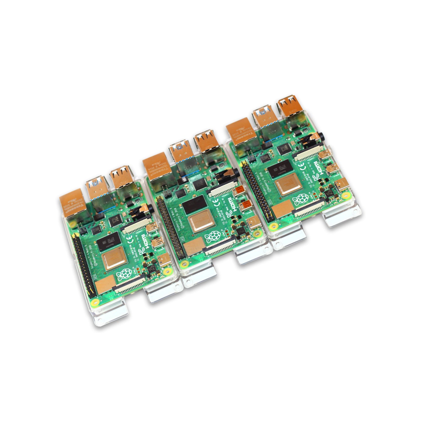 Raspberry Pi 4, 3B+, 3, 2 Bumper Case - Clear