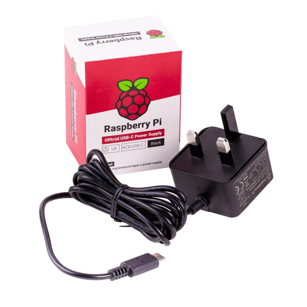 Official Raspberry Pi 4 Type-C Power Supply - UK Plug (Black)