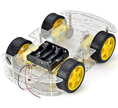 4-Wheel Robot Smart Car Chassis Kits with Speed Encoder for Raspberry Pi and Arduino
