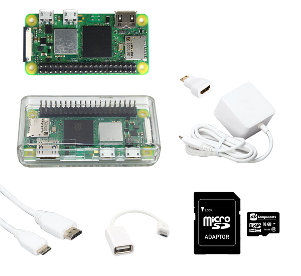 Raspberry Pi Zero 2 W Starter Kit with Clear Case