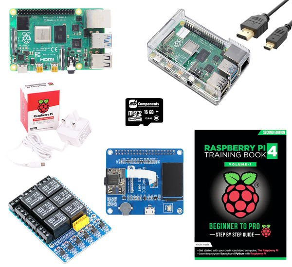 Raspberry Pi 4 Kit with PiRelay 6 & Barcode HAT