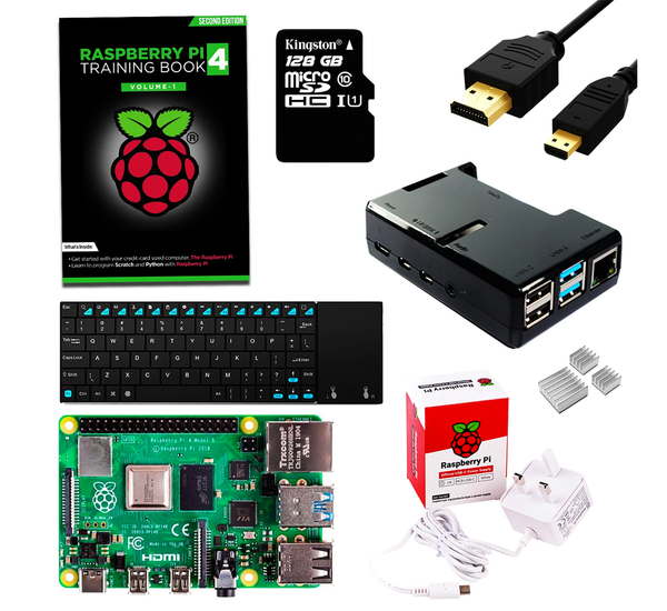 Raspberry Pi 4 Starter Kit with Training Book & Wireless Keyboard