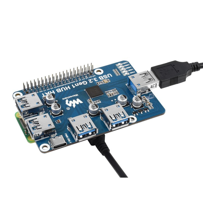 USB 3.2 Gen1 HUB HAT for Raspberry Pi